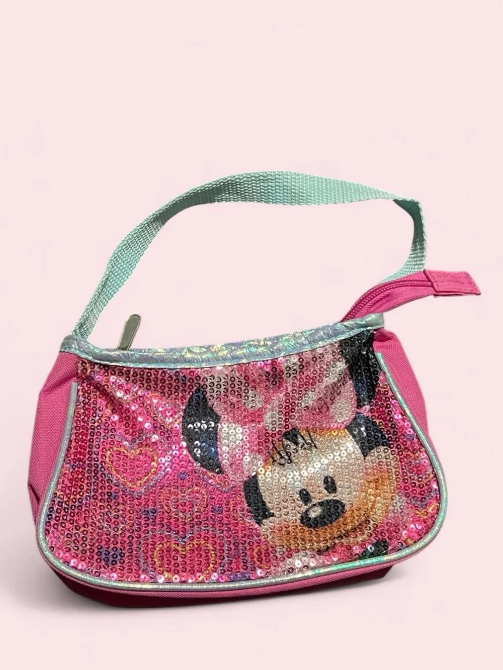 Pink Sequin Minnie Mouse Kids Shoulder Bag